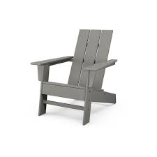 Polywood Grant Park Grey Modern Plastic Outdoor Patio Adirondack Chair Ad220gy The Home Depot In 2020 Adirondack Chair Trex Outdoor Furniture Adirondack Chairs Patio