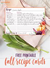 Printable Fall 3x5 And 4x6 Recipe Cards Recipe Cards Printable Free Recipe Cards Printable Recipe Cards