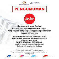 Cari tiket pesawat murah airasia? Airasia Benarkan Pelajar Terjejas Tukar Tarikh Penerbangan Tanpa Had Sebelum 31 Disember