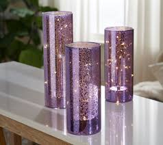 Bathroom jars, living room jars, hall jars and many more ideas! Set Of 3 Mercury Glass Hurricanes With Microlights By Valerie Qvc Com