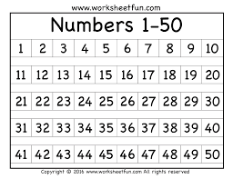 Printable Number Chart To 50 Download Them Or Print
