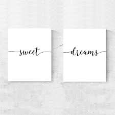 Wall vinyl sticker bedroom decal words sign quote sweet dreams (z1020). Amazon Com Set Of Two Sweet Dreams Nordic Black Art Print Above Bed Art Painting Nursery Art Black And White Gift Decor Wall Art 8x10 Inches No Framed Handmade