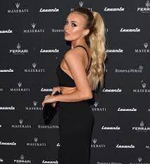 What A Babe Tallia Storm Wearing Our Luxe Wrap Ponytail In Shade Coachella Blonde Hair Extensions Ponytail Hair Rehab London Hair Rehab Hair