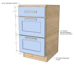Here is a diagram of our kitchen island with the clearance dimensions (click on the picture for a larger view). 18 Kitchen Cabinet Drawer Base Ana White