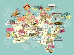 Officeworks Pop Culture Map Australia Map Map Illustrated Map