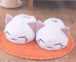 Nemuneko Plush Slippers2 Type B White About 13in Kawaii Shoes Cute Slippers Kawaii Clothes