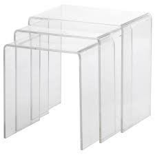2 tables gigognes avec pattes en métal noires. Jappling Tables Gigognes Lot De 3 Transparent Ikea