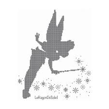 Cross Stitch Pattern Tinker Bell Peter Pan Disney Black Silhouette Cross Stitch Cross Stitch Patterns Disney Cross Stitch