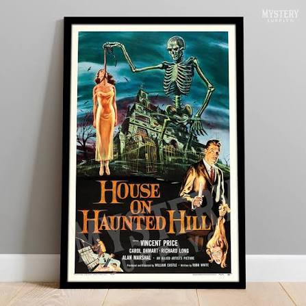 House on Haunted Hill 1959 Vintage Horror Movie Poster – Mystery Supply Co.