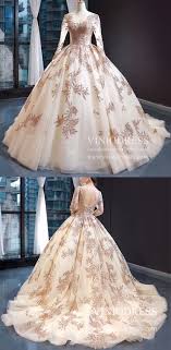Find the perfect long sleeve wedding dress photos and be inspired for your wedding. Long Sleeve Gold Ball Gown Prom Dresses Sparkly Lace Princess Dress Fd1246 Ball Gowns Quinceanera Dresses Ball Gowns Prom