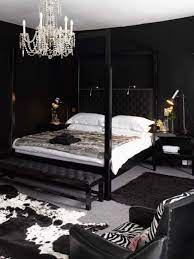 Simply add some colorful linens and some color on the walls and you'll have your dream bedroom! Luxury Black Bedroom Design For Men For Couple White Black Bedroom Idea Habitacionesmatrimonialesparedes Luxe Bedroom Luxurious Bedrooms Black Bedroom Design