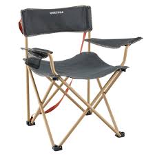 Grand Fauteuil Pliant Gris Pour Le Camping Quechua Decathlon
