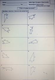 Read the dialogue and fill in the correct tense, then listen to the tape and check your answers. Solved Unit 8 Right Triangles Trigonometry Name Date Chegg Com