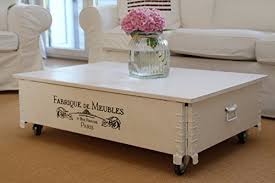 Vintage & shabby chic couchtische: Li Il Couchtisch Truhe Holzkiste Vintage Shabby Chic Landhaus Weiss