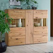 Wohnzimmerkommoden & sideboards online kaufen bei » porta riesige auswahl top preise schnelle lieferung jetzt entdecken auf porta.de! Highboard Vitrine Lamanda Aus Eiche Bianco Geolt 150 Cm Breit