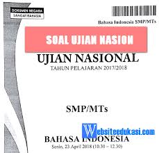 Letakkan tanda silang (x) di depan huruf a, b atau c sebelum jawaban yang benar! Soal Un Bahasa Indonesia Smp Mts Tahun 2019 Websiteedukasi Com