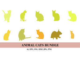 Download Silhouette Of Yellow Cats Bundle Graphic By Themagicboxart Creative Fabrica PSD Mockup Templates