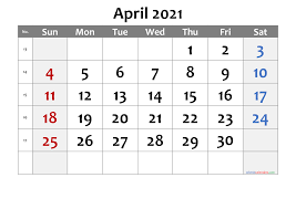 Additionally, you will find all major holidays already labelled for you, including easter sunday, easter monday, and tax day. Printable Calendar April 2021 6 Templates Free Printable 2021 Monthly Calendar With Holidays