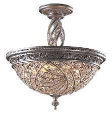 Browse our selection of glistening looks that install close to the ceiling for a dash of dazzle. Elk Lighting 6233 6 Crystal Renaissance Semi Flush Mount Ceiling Fixture