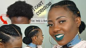 This style has stunning accessories too. I Can T Cornrow Easy Natural Hair Flat Twist Bun Tutorial W Marley Hair Protective Style Youtube