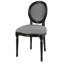 Chaise Medaillon Imprime Pied De Poule Et Cannage En Rotin Louis Luminaire Maison Du Monde Meuble De Style Chaise Medaillon