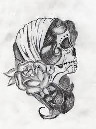 But the mexicans go a leap further: Dia De Los Muertos Girl Face With Rose Tattoo Design By Sara