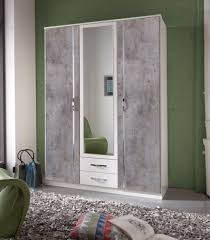 Get free uk delivery on all mirrored wardrobes, assembly service available. Maria 3 Door Wardrobe In White And Grey Triple Wardrobe Set Furniturefactor Uk
