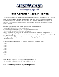 We have the following 1996 ford aerostar manuals available for free pdf download. Ford Aerostar Repair Manual 1990 1997