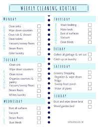 Weekly Cleaning Schedule House By The Preserve Weekly Cleaning Cleaning Schedule Printable Weekly Cleaning Schedule