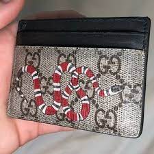 Gucci beige gg bee card holder. Gucci Accessories Gucci Snake Card Holder Wallet Poshmark