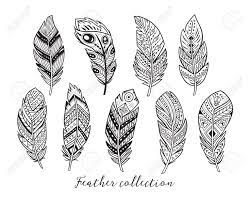 plumes indien indigene dans les couleurs noir et blanc page de livre coloriage avec dessines a la main decora plume explorez chatouilles moi rose