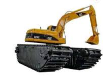 Used Cat 320d Amphibious Excavator with Floating Pontoon
