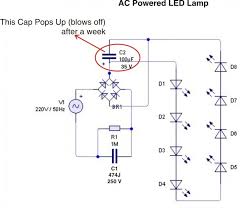 Ac Powered Led Lamp Electronics Circuit Led Lamp Circuit Diagram