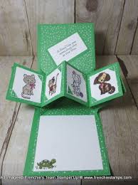 Here's how to make the basic parts of a pop up box card.subscribe for weekly craft videos! Franchie S Team Challenge Fold Part 2 Frenchie Stamps Pop Up Cards Fun Fold Cards Stampin Up Cards