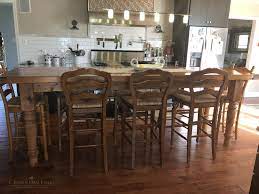 This post is sponsored by the middle support piece keeps the aprons from spreading, and also give you something to attach the tabletop boards too. Barn Wood High Top Table Large Farmhouse Table Bars For Home Farmhouse Table