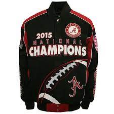Alabama Crimson Tide College Football Playoff 2015 National Champions Full Zip Twill Jacket Black Alabama Crimson Tide Crimson Tide College Football Playoff