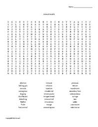 Mental health word search puzzles for adults printable. Animal Health Word Search For Agriculture Science Students Tpt