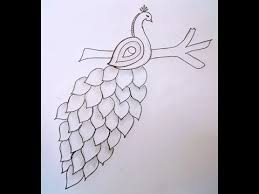 Use a saw to make a contour continue to buckle the pattern, then round it with a trowel apply wood wax oil to toilet paper. How To Draw Peacock With Feathers Simple Way To Draw Peacock Pencil Art Youtube