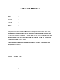 Pkp contoh surat pelepasan sewaktu pkp untuk cod urusan penting lain lain. Surat Pernyataan Non Pkp Revisi