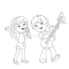 Check out our sing coloring selection for the very best in unique or custom, handmade pieces from our shops. Coloring Page Outline Of Boy And Girl Singing A Song Stock Vector Illustration Of Book Line 71826504