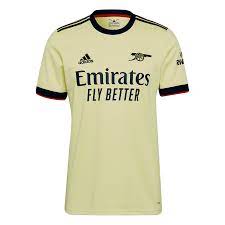 Der klub aus london bewegt sich schon seit jahren mit an der spitze der englischen premier league und hat. Adidas Fc Arsenal Herren Auswarts Trikot 2021 22 Gelb Dunkelblau Fussball Shop