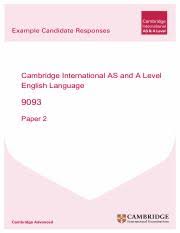 Aice global perspectives a level sample : Paper 2 Aice Marked Responses With Comments Cambridge International As And A Level English Language 9093 Paper 2 In Order To Help Us Develop The Course Hero