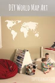 You can make wooden maps, vinyl maps, printable maps, large wall maps or even chalkboard magnetic maps. Easy Diy World Map For The Wall