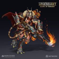 Quest, battle, collect and evolve in the most strategic puzzle rpg game, legendary: Legendary Game Of Heroes Character Concept Art Of Bosco The Flamewielder Created By Room 8 Studio Digitalart