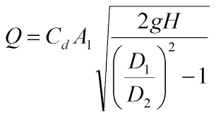 Image result for flow rate through venturi formula