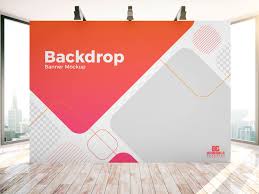 Free Indoor Advertisement Backdrop Banner Mockup Psd Dribbble Graphics Banner Backdrop Best Banner Design Banner Design