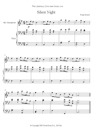 Silent Night Alto Sheet Music For Saxophone Alto Sax Sheet Music Sheet Music Saxophone Music