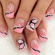 Unlike the regular gradient nails the dark to light pink colors are painted on each nail. 30 Pretty Butterfly Nail Art Designs Styletic