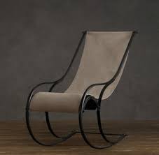 1940s Forged Iron Sling Rocker By Restoration Hardware Rocking Chair Eclectic Rocking Chairs Vintage Industrial Decor