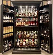 My Updated Bourbon Cabinet In 2020 Whiskey Room Cigars And Whiskey Whiskey Barrel Table